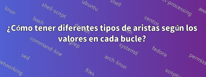 ¿Cómo tener diferentes tipos de aristas según los valores en cada bucle?