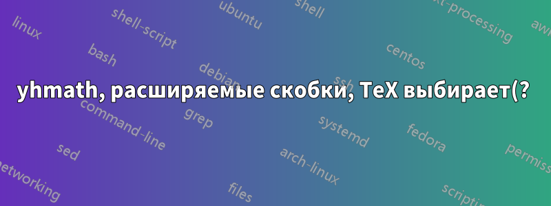 yhmath, расширяемые скобки, TeX выбирает(?) неправильный размер