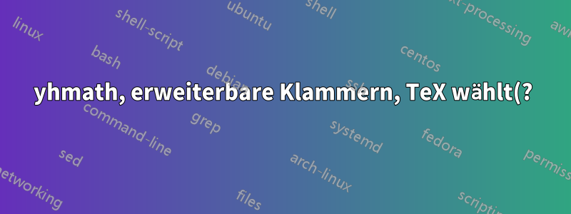 yhmath, erweiterbare Klammern, TeX wählt(?) falsche Größe