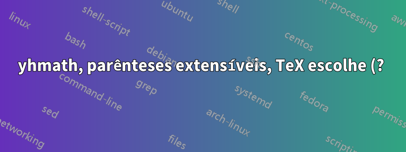 yhmath, parênteses extensíveis, TeX escolhe (?) tamanho errado