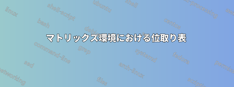 マトリックス環境における位取り表