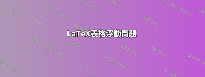 LaTeX表格浮動問題