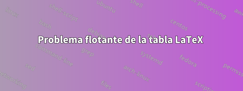Problema flotante de la tabla LaTeX