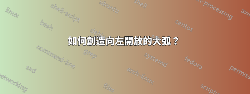 如何創造向左開放的大弧？