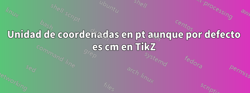 Unidad de coordenadas en pt aunque por defecto es cm en TikZ