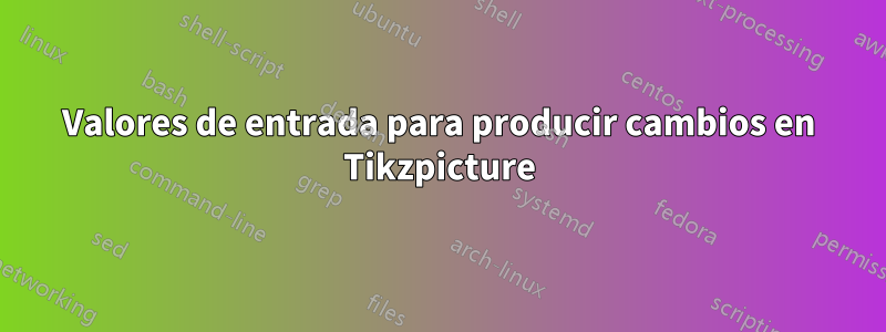Valores de entrada para producir cambios en Tikzpicture