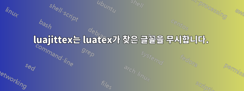 luajittex는 luatex가 찾은 글꼴을 무시합니다.