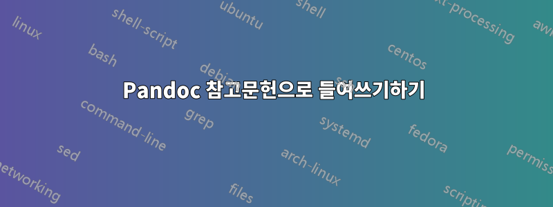 Pandoc 참고문헌으로 들여쓰기하기