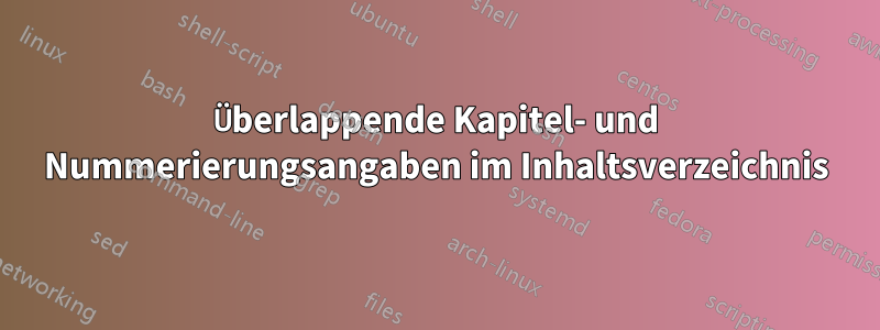 Überlappende Kapitel- und Nummerierungsangaben im Inhaltsverzeichnis