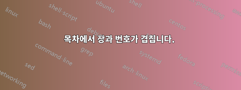 목차에서 장과 번호가 겹칩니다.
