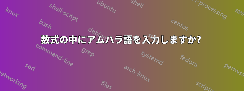 数式の中にアムハラ語を入力しますか?