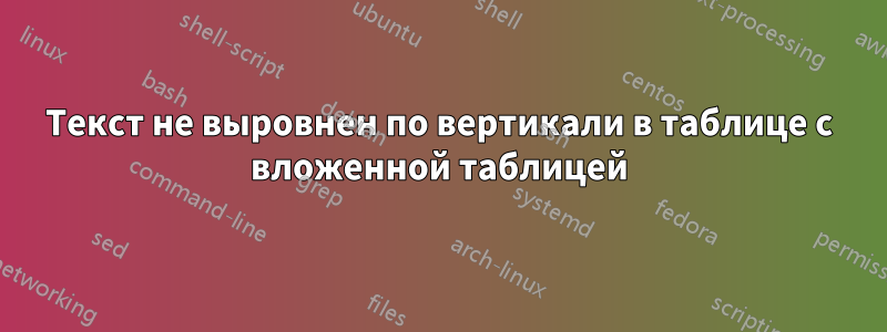Текст не выровнен по вертикали в таблице с вложенной таблицей