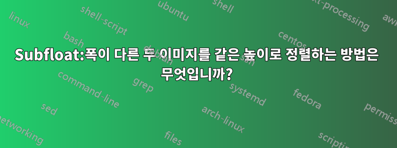 Subfloat:폭이 다른 두 이미지를 같은 높이로 정렬하는 방법은 무엇입니까?