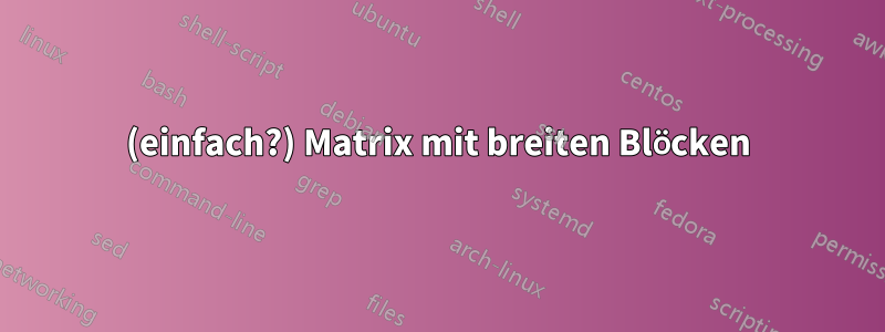 (einfach?) Matrix mit breiten Blöcken