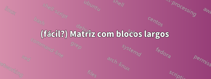 (fácil?) Matriz com blocos largos