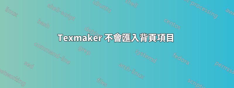 Texmaker 不會匯入背頁項目
