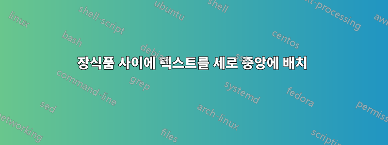 장식품 사이에 텍스트를 세로 중앙에 배치