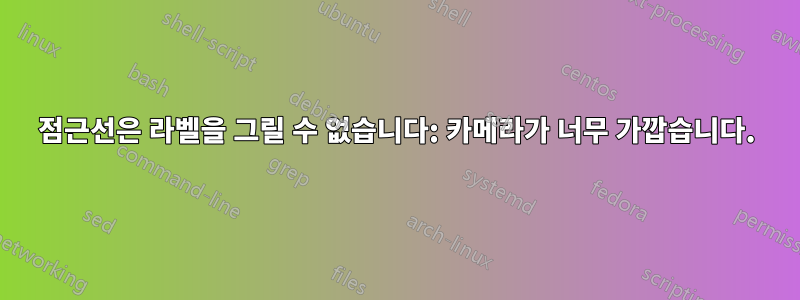 점근선은 라벨을 그릴 수 없습니다: 카메라가 너무 가깝습니다.