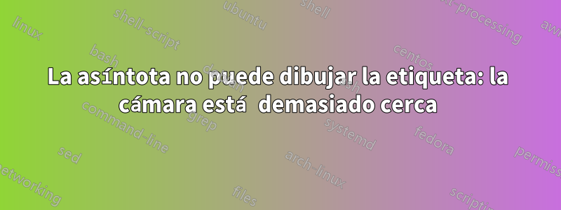 La asíntota no puede dibujar la etiqueta: la cámara está demasiado cerca