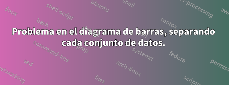 Problema en el diagrama de barras, separando cada conjunto de datos.
