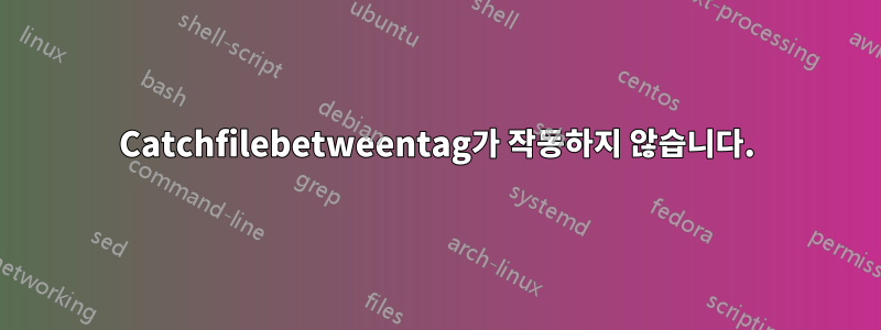Catchfilebetweentag가 작동하지 않습니다.