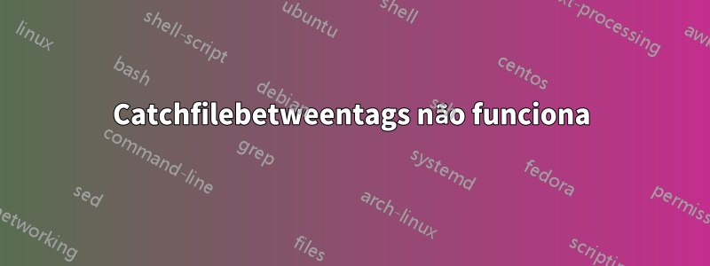 Catchfilebetweentags não funciona