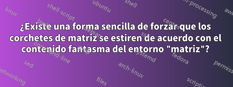 ¿Existe una forma sencilla de forzar que los corchetes de matriz se estiren de acuerdo con el contenido fantasma del entorno "matriz"?