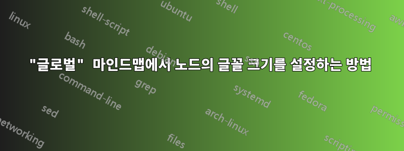 "글로벌" 마인드맵에서 노드의 글꼴 크기를 설정하는 방법