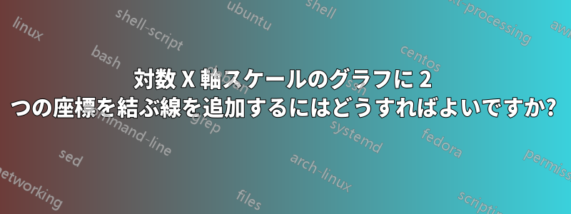 対数 X 軸スケールのグラフに 2 つの座標を結ぶ線を追加するにはどうすればよいですか?
