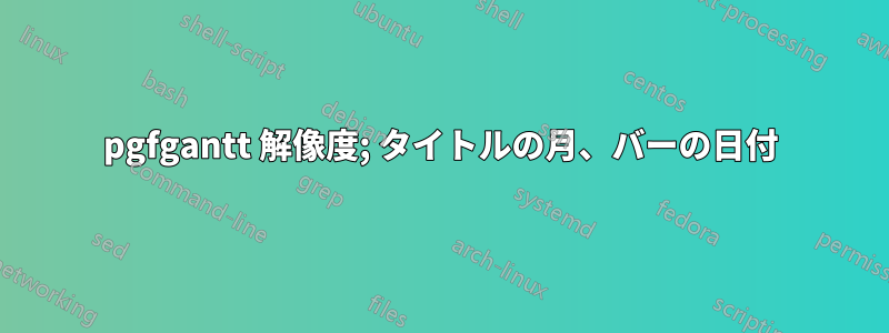 pgfgantt 解像度; タイトルの月、バーの日付
