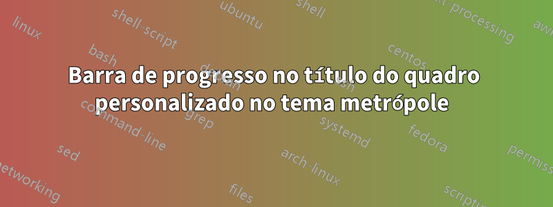 Barra de progresso no título do quadro personalizado no tema metrópole 