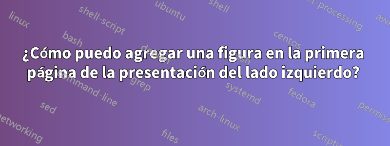 ¿Cómo puedo agregar una figura en la primera página de la presentación del lado izquierdo?