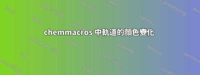 chemmacros 中軌道的顏色變化