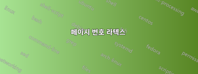 페이지 번호 라텍스