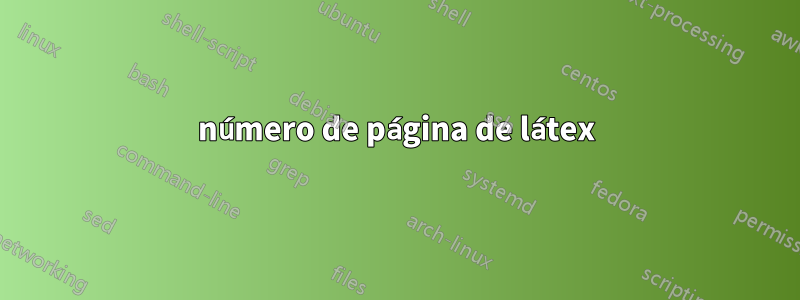 número de página de látex