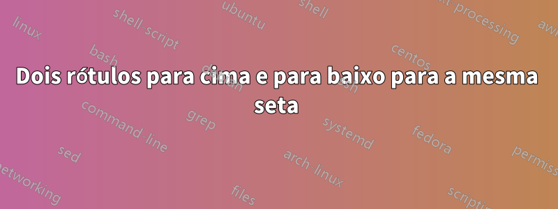 Dois rótulos para cima e para baixo para a mesma seta