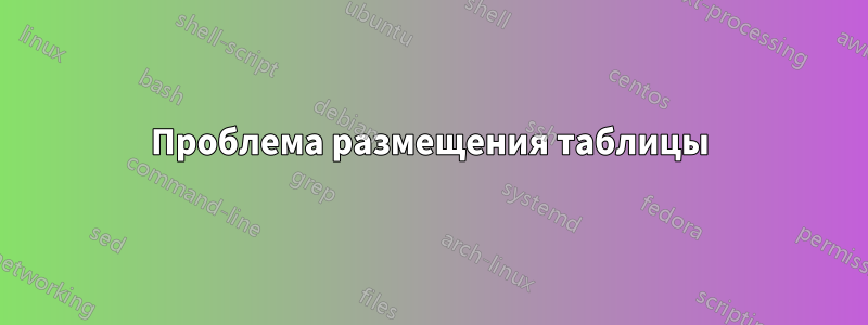 Проблема размещения таблицы