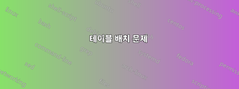 테이블 배치 문제