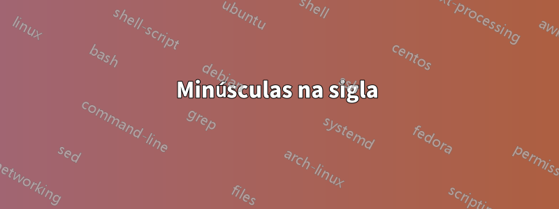 Minúsculas na sigla