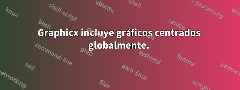 Graphicx incluye gráficos centrados globalmente.