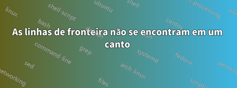 As linhas de fronteira não se encontram em um canto