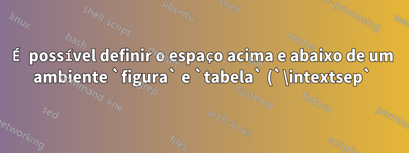 É possível definir o espaço acima e abaixo de um ambiente `figura` e `tabela` (`\intextsep`) localmente?