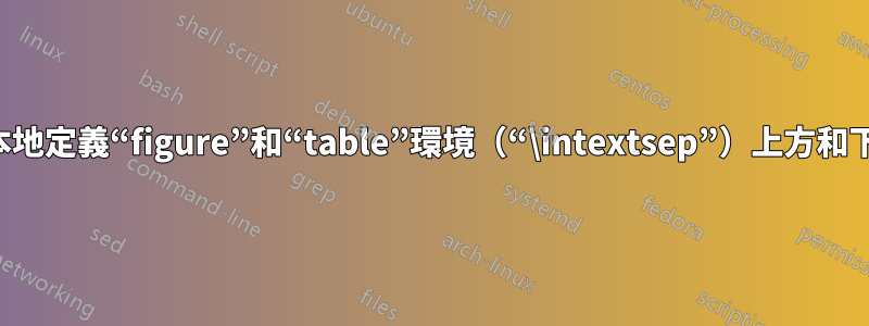 是否可以在本地定義“figure”和“table”環境（“\intextsep”）上方和下方的空間？