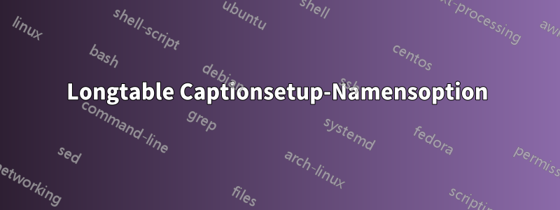 Longtable Captionsetup-Namensoption