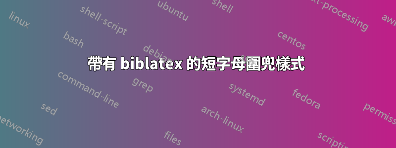 帶有 biblatex 的短字母圍兜樣式