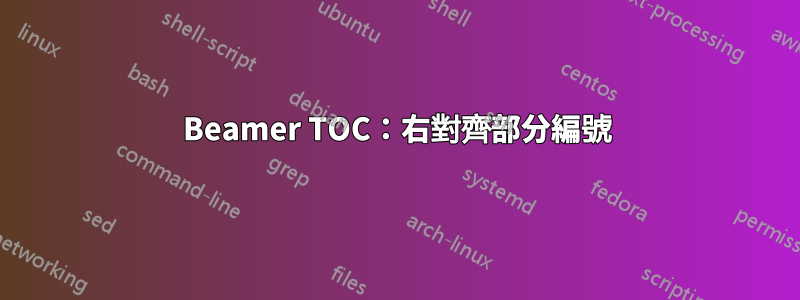 Beamer TOC：右對齊部分編號