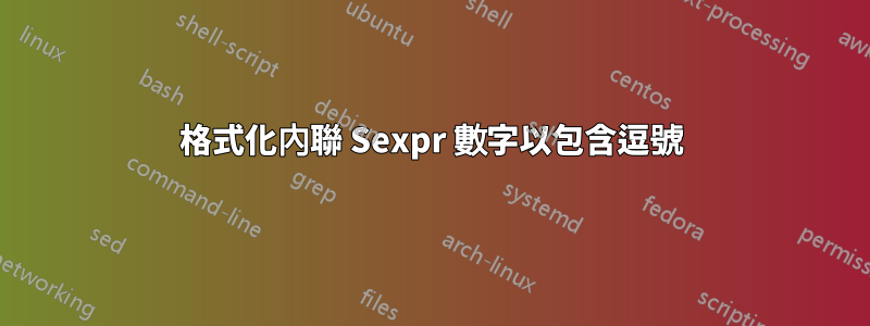 格式化內聯 Sexpr 數字以包含逗號