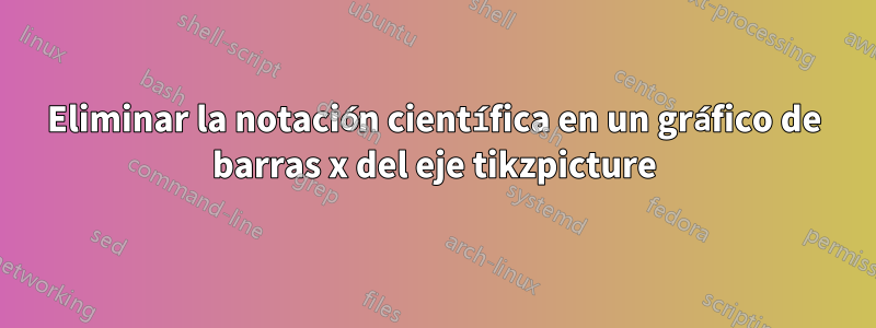 Eliminar la notación científica en un gráfico de barras x del eje tikzpicture