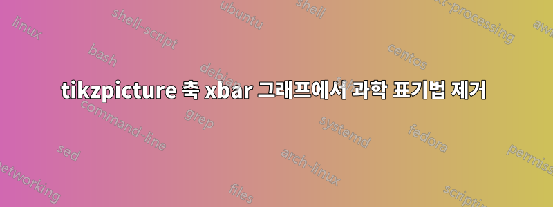 tikzpicture 축 xbar 그래프에서 과학 표기법 제거