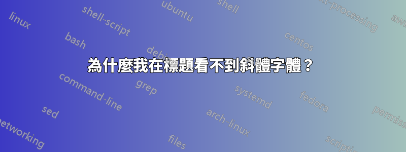 為什麼我在標題看不到斜體字體？